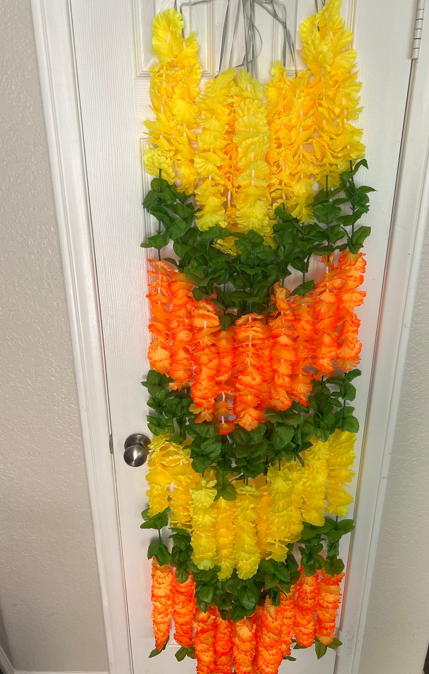 (Pack of 2) Garland for Decoration Long Strands Artificial Flowers, Indian Decor for Pooja/Diwali/Wedding/Christmas ~ 5 feet