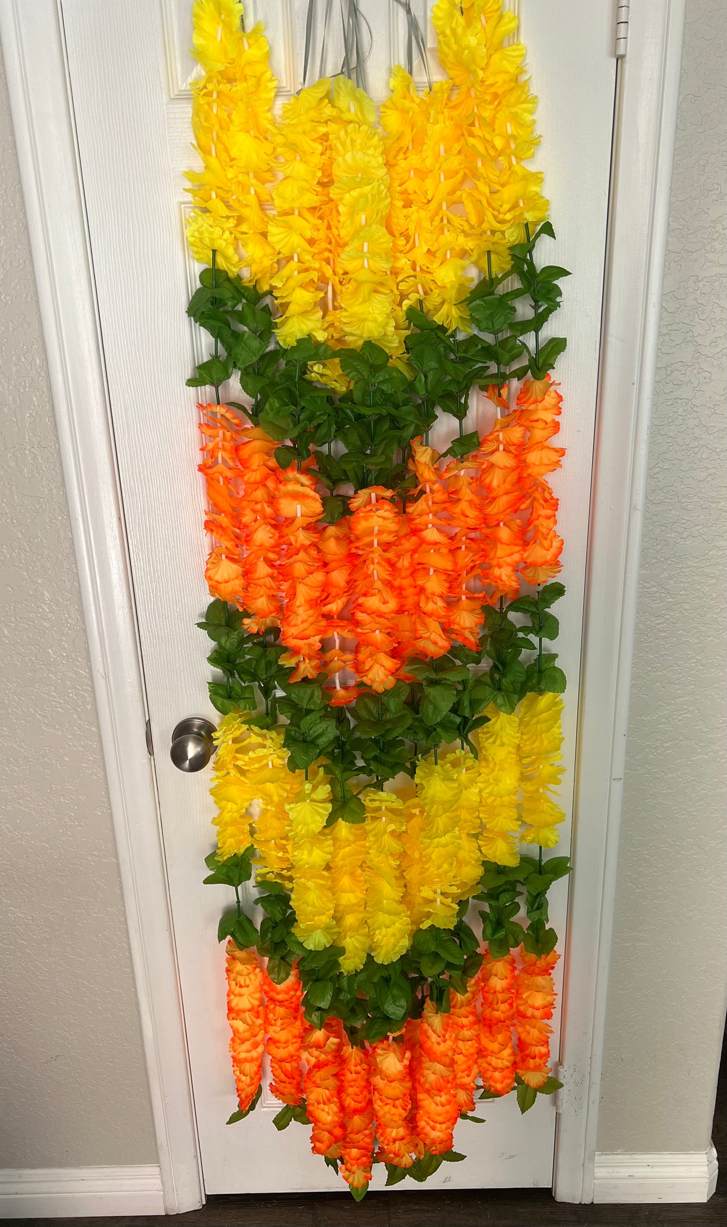 (Pack of 2) Garland for Decoration Long Strands Artificial Flowers, Indian Decor for Pooja/Diwali/Wedding/Christmas ~ 5 feet