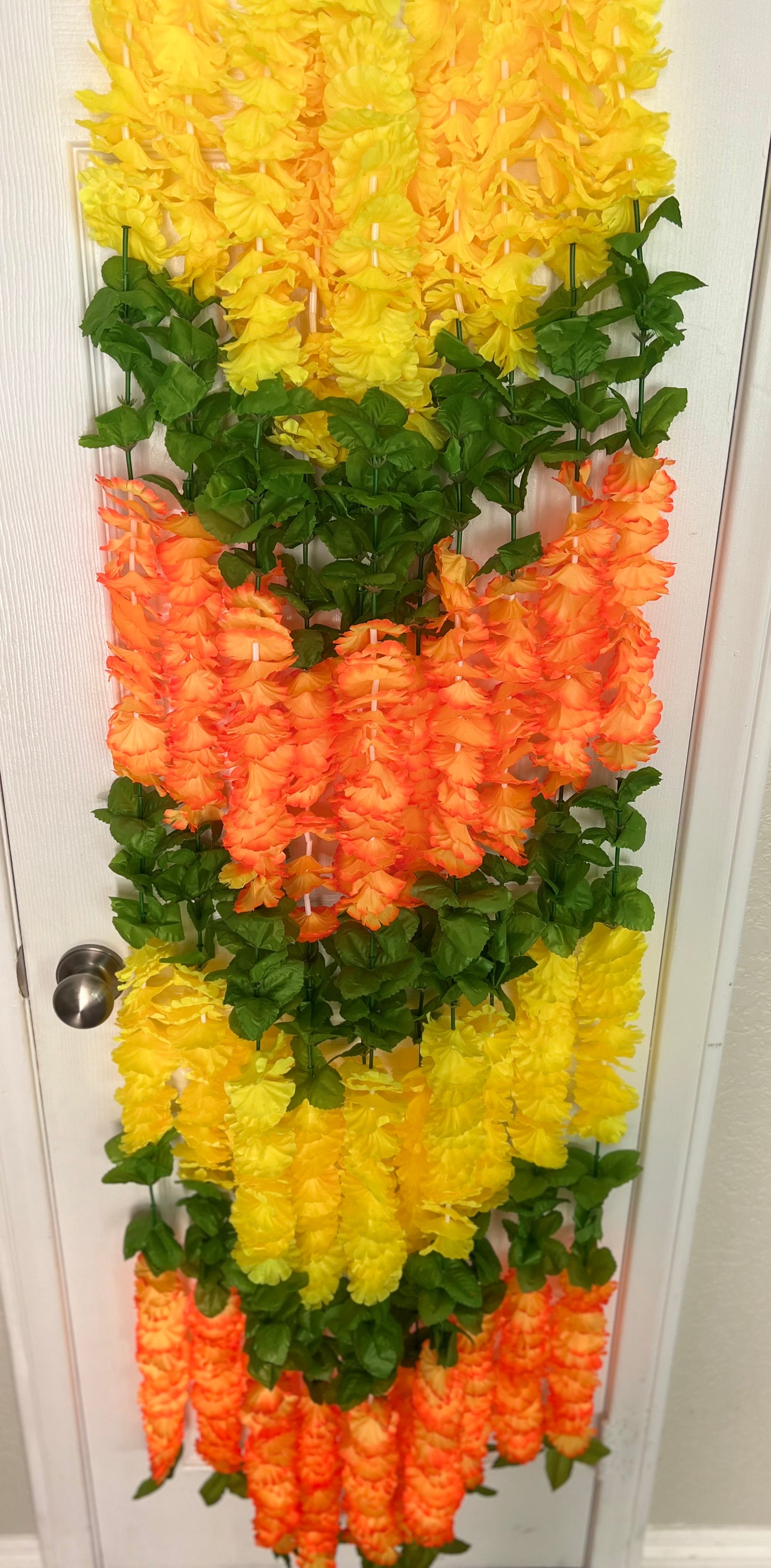 (Pack of 2) Garland for Decoration Long Strands Artificial Flowers, Indian Decor for Pooja/Diwali/Wedding/Christmas ~ 5 feet
