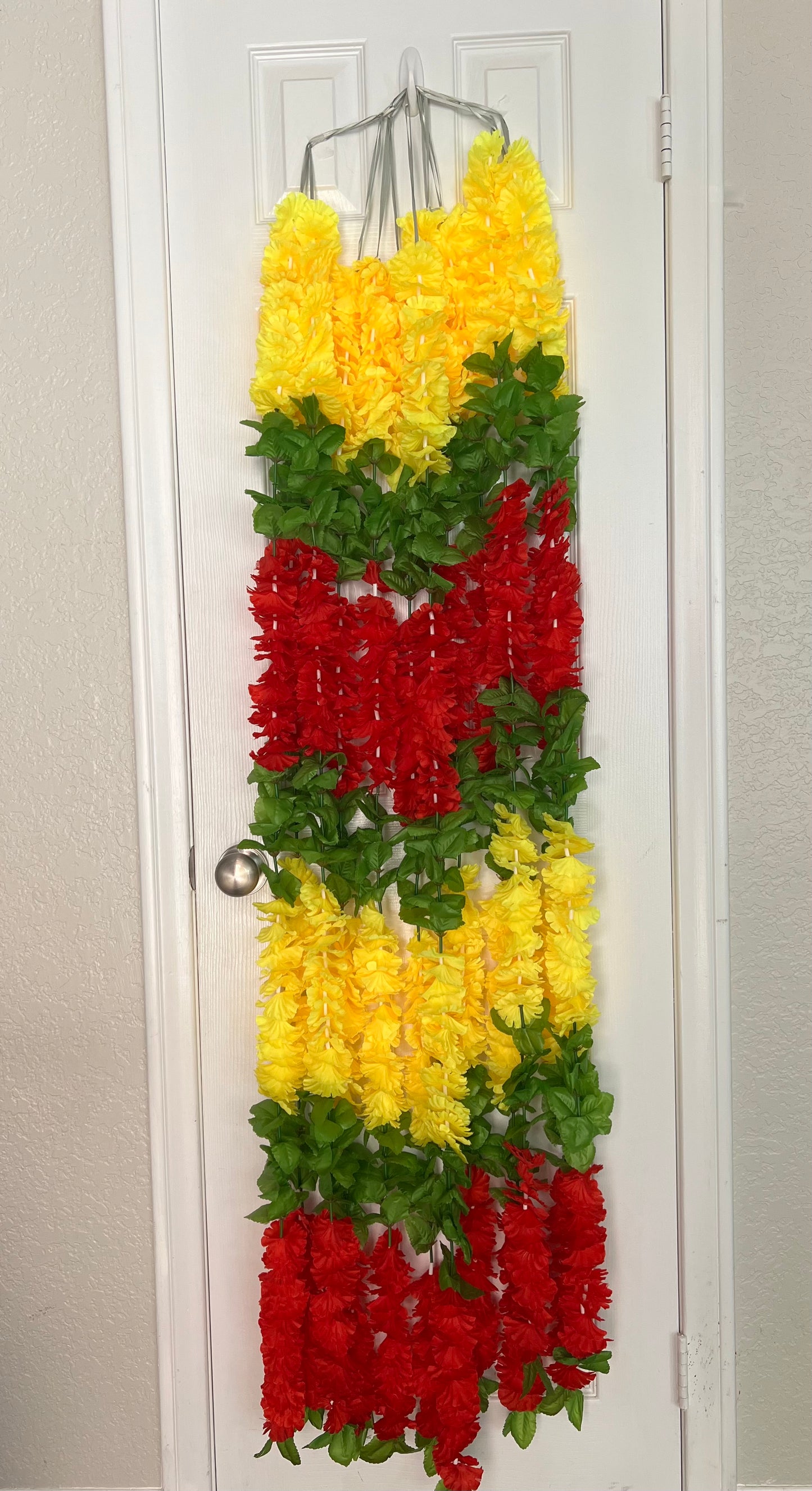 (Pack of 2) Garland for Decoration Long Strands Artificial Flowers, Indian Decor for Pooja/Diwali/Wedding/Christmas ~ 5 feet