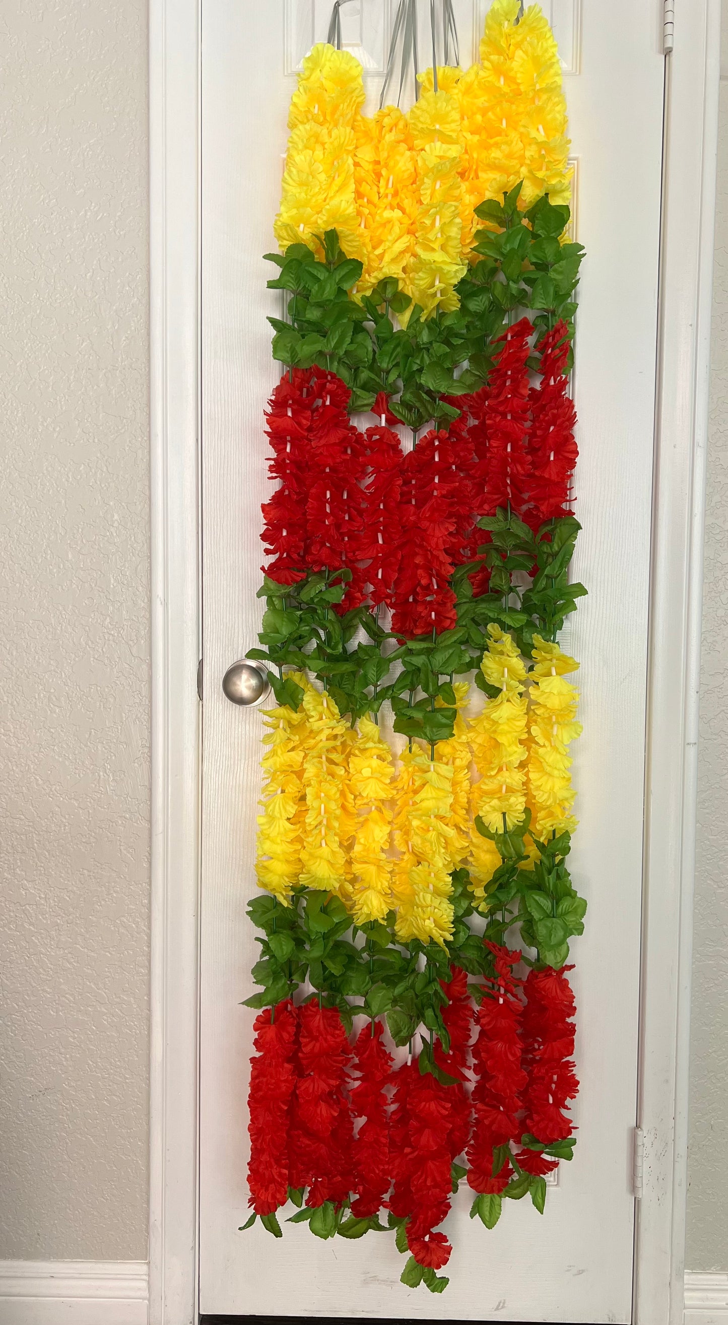 (Pack of 2) Garland for Decoration Long Strands Artificial Flowers, Indian Decor for Pooja/Diwali/Wedding/Christmas ~ 5 feet