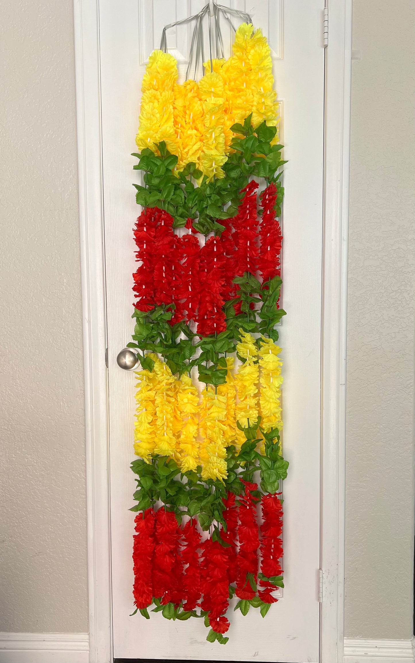 (Pack of 2) Garland for Decoration Long Strands Artificial Flowers, Indian Decor for Pooja/Diwali/Wedding/Christmas ~ 5 feet