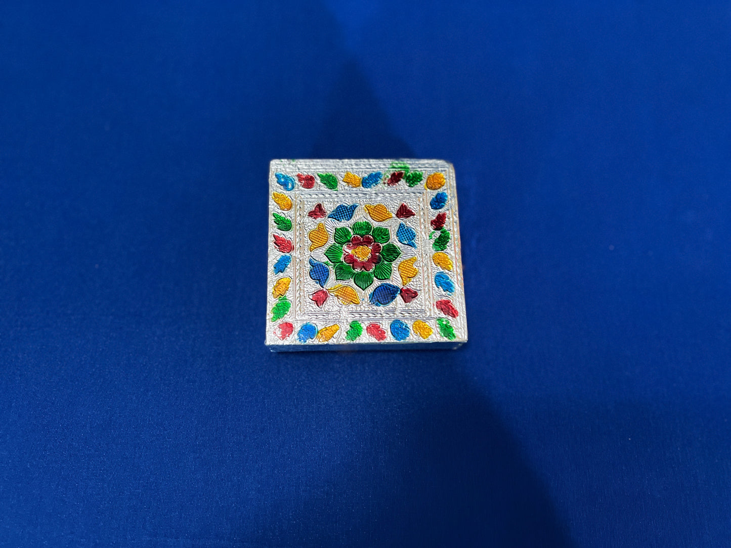 Oxidized Meenakari Bajot Decorative Pooja Chowki Beautiful Handmade Bajot Indian Wooden Chowki God Sitting Stool Traditional Pooja Stool Wooden Handmade Meenakari Work Pooja Chowki
