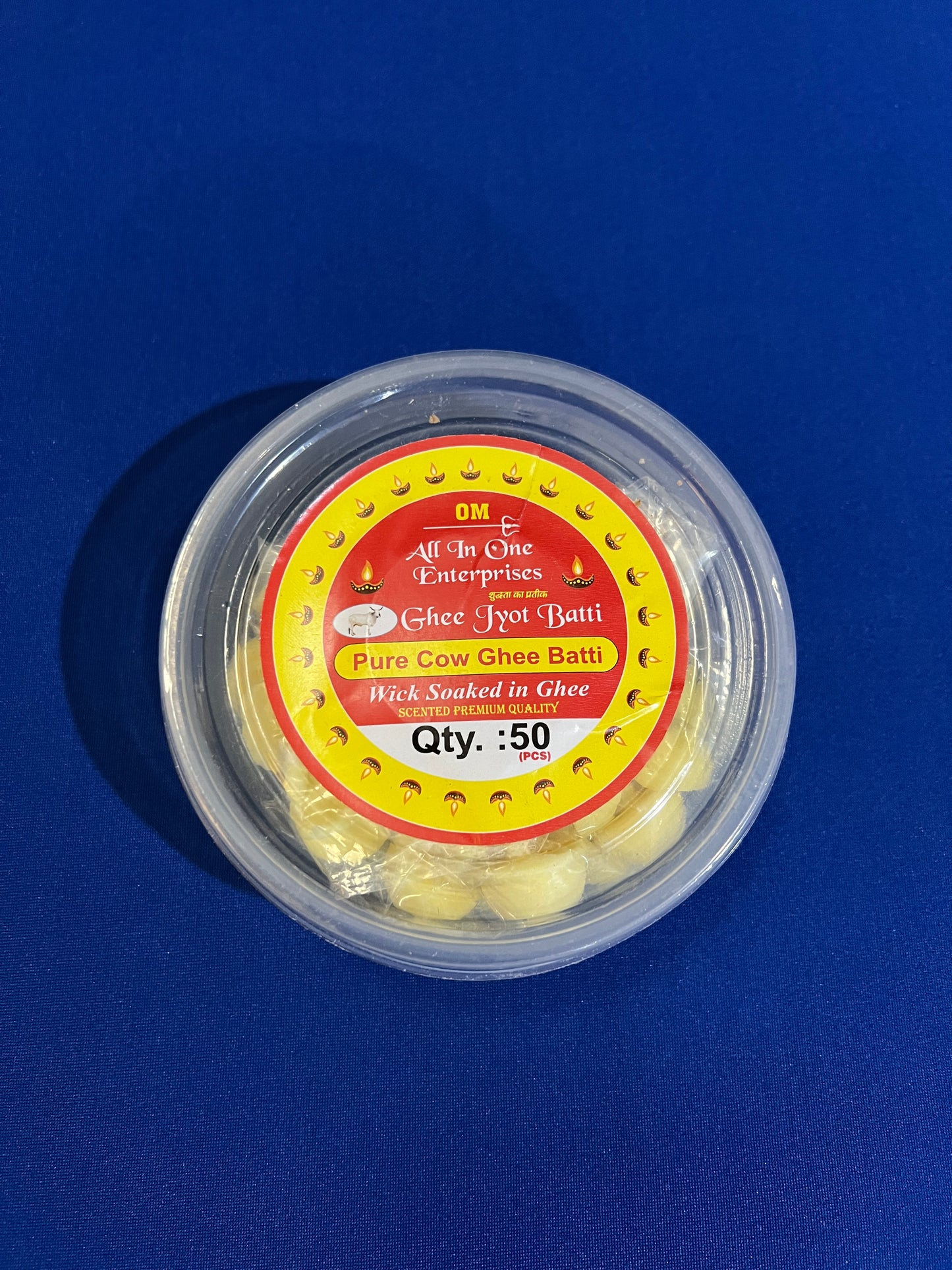 50 Pc Pure Cow Ghee Wicks For Pooja, Readymade Ghee Wick Batti, Vati For Home And Mandir,indian Pooja Items, Ghee Cotton Wick