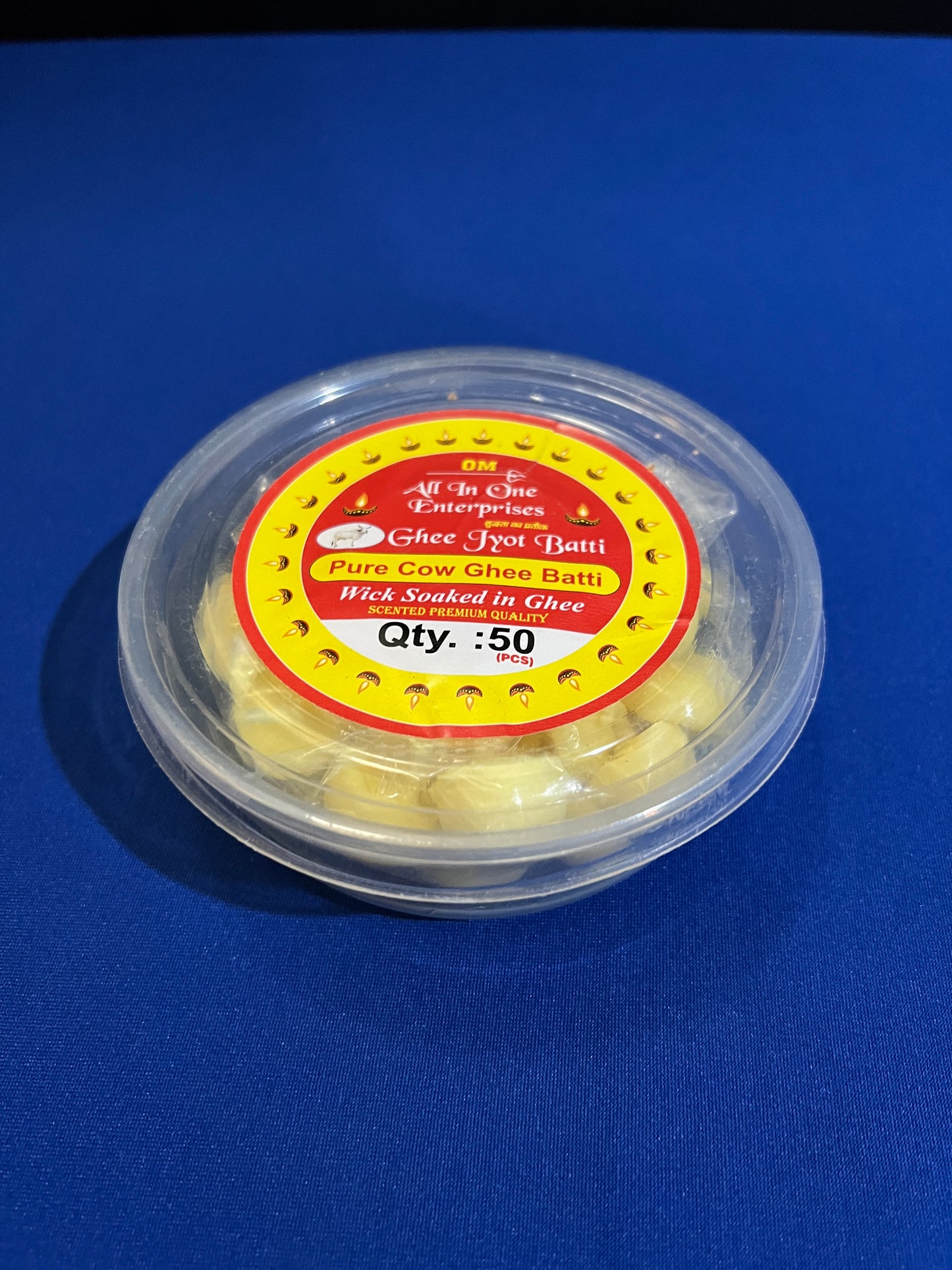 50 Pc Pure Cow Ghee Wicks For Pooja, Readymade Ghee Wick Batti, Vati For Home And Mandir,indian Pooja Items, Ghee Cotton Wick