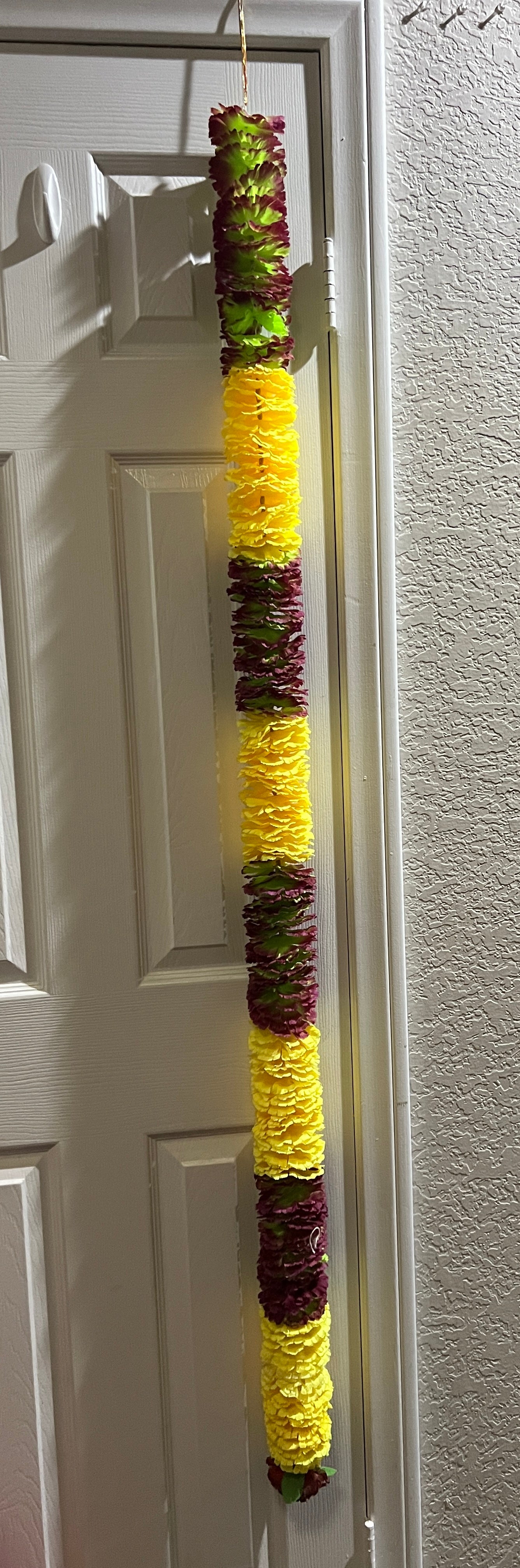 Garland for Decoration Long Strands Artificial Flowers, Indian Decor for Pooja/Diwali/Wedding/Christmas ~ 5 feet