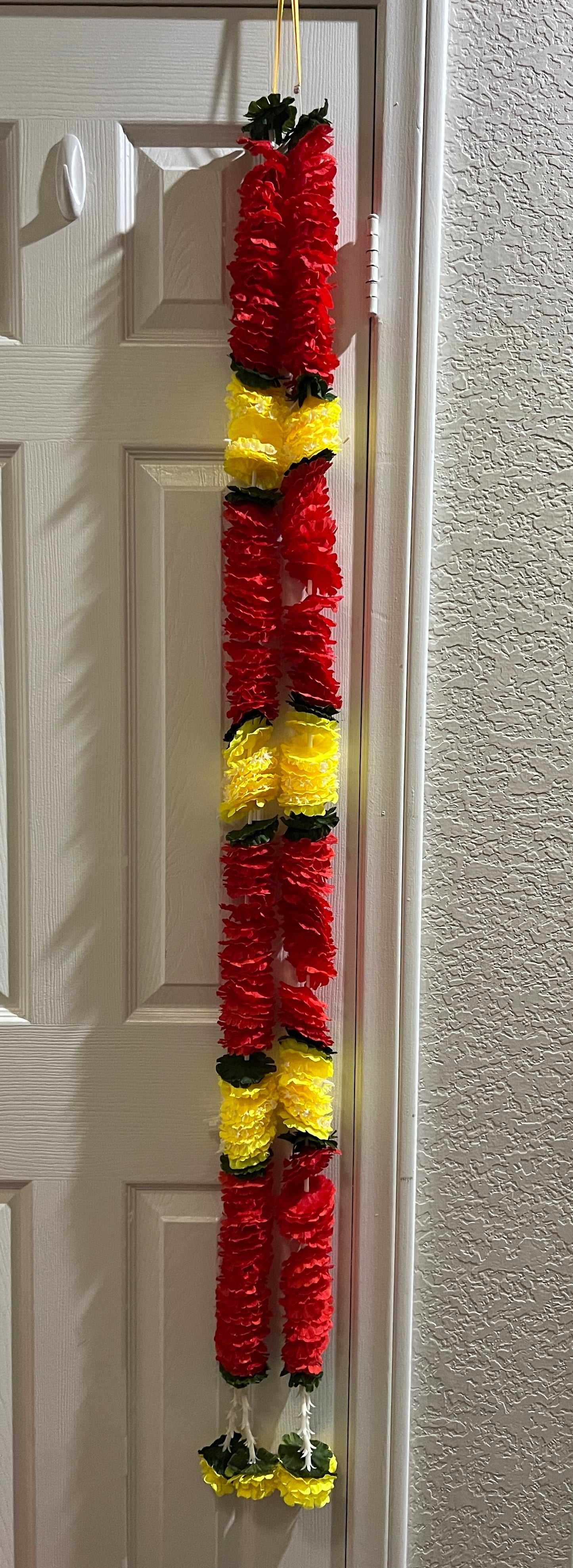 (Pack of 2) Garland for Decoration Long Strands Artificial Flowers, Indian Decor for Pooja/Diwali/Wedding/Christmas ~ 5 feet