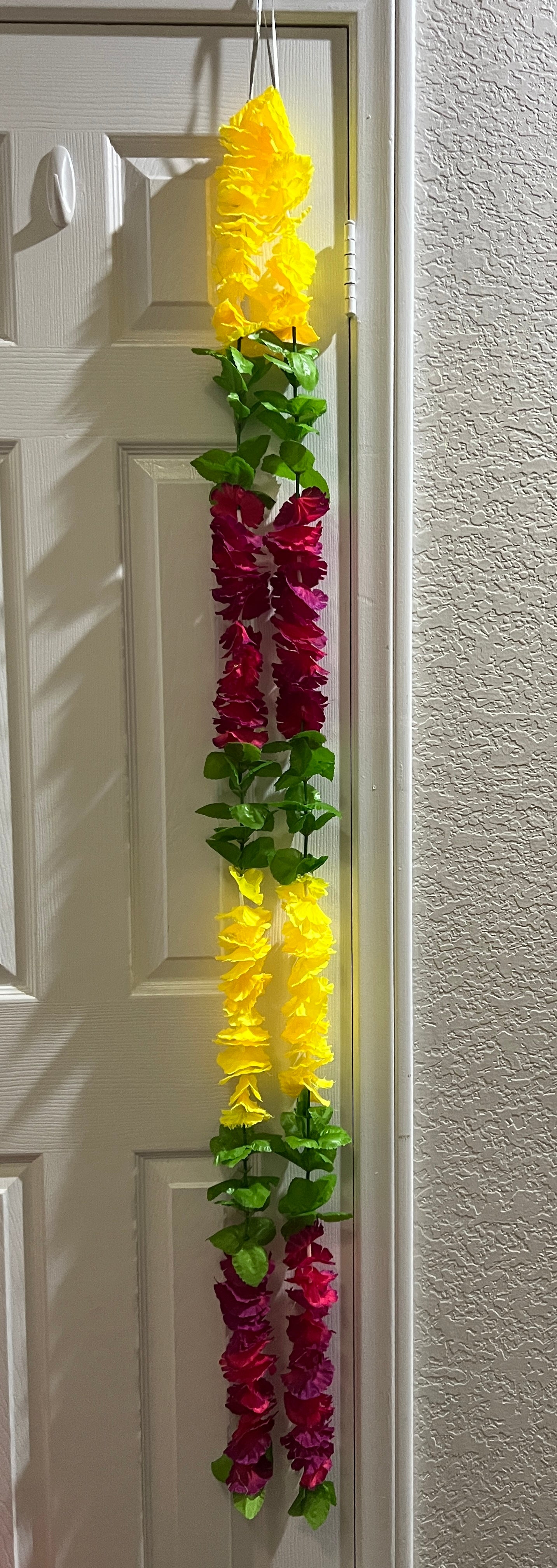 (Pack of 2) Garland for Decoration Long Strands Artificial Flowers, Indian Decor for Pooja/Diwali/Wedding/Christmas ~ 5 feet
