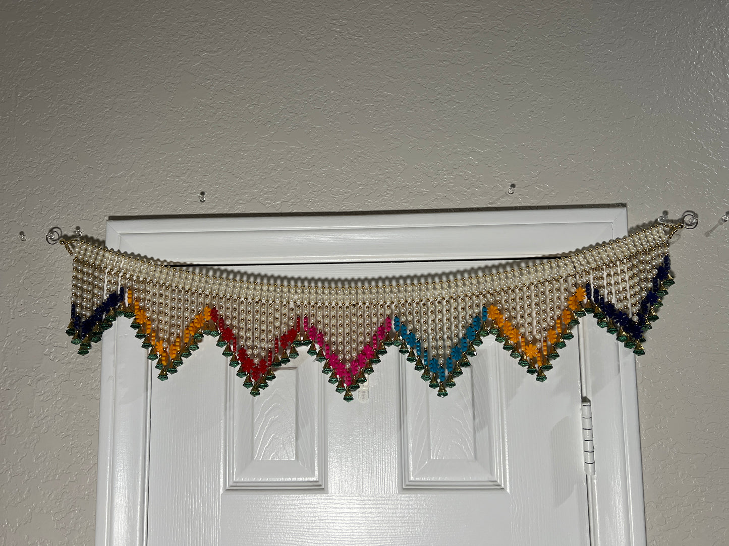 Handmade Pearl Toran with Hangings | Bandharwar | Pooja mandir door hanging | Home decor bandhanwar | Indian diwali decoration| Indian décor