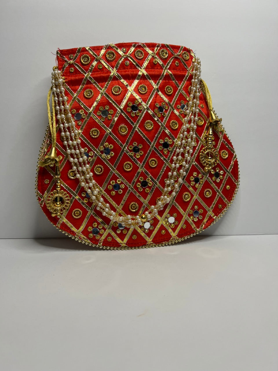 Indian Mirror Potli Bag Pouch Coin Jewellery Purse