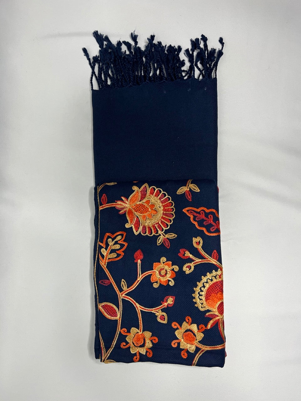 Embroidered Floral Stole/ Pink Stole/ Black Stole/ Fashion Scarves/Gift Scarves/Woolen Scarves/Wrap Large Wool Shawl/ Indian Shawl