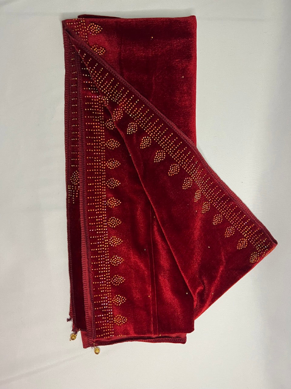 Women Soft Velvet Stole, Dupatta/Shawl, Embllished With Shimmery Crystal Work