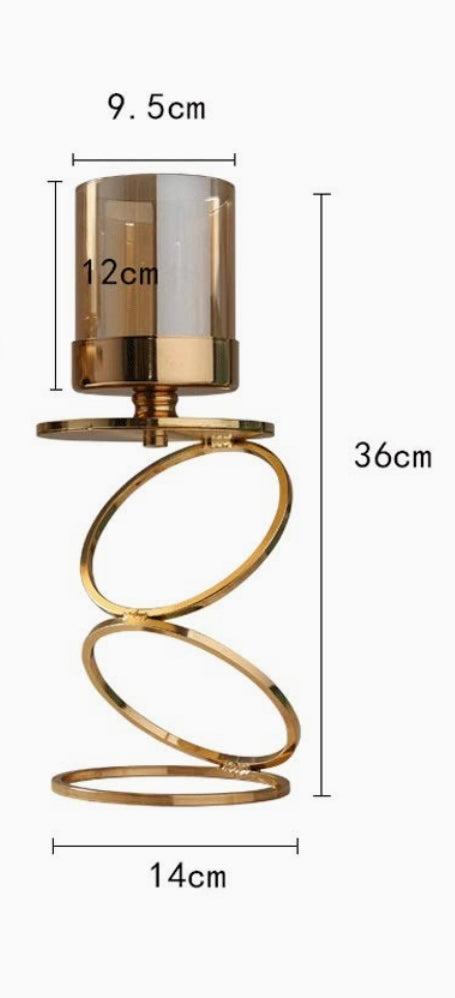 Nordic Metal candle Holder Romantic Candle Holder Decoration Glass Candle Holder