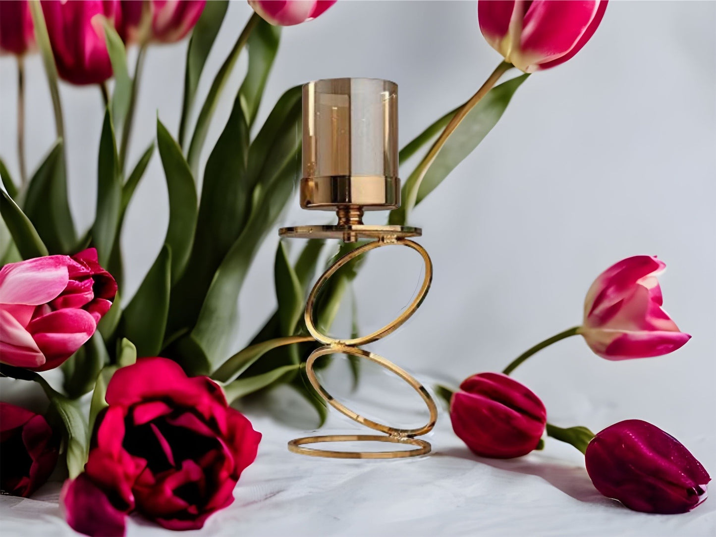 Nordic Metal candle Holder Romantic Candle Holder Decoration Glass Candle Holder