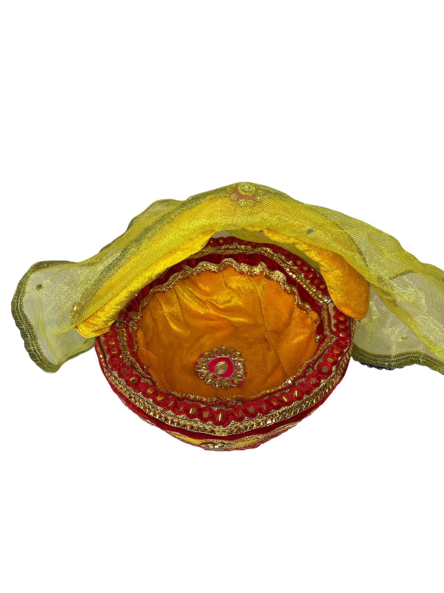 Handmade Bal Gopal Singhasan Ladoo Gopal Decorative Carry Basket Lord Krishna Throne Bal Gopal Kanha Floral Jhula Ganesh Ji Floral Carry Basket
