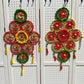 Handmade Wall Hanging Pom Pom String with 9 Chakri Traditional Decoration for wedding, Party, Baby Shower, House Warming, Festival Decoration, Pooja Event (Height ~ 2 FT)