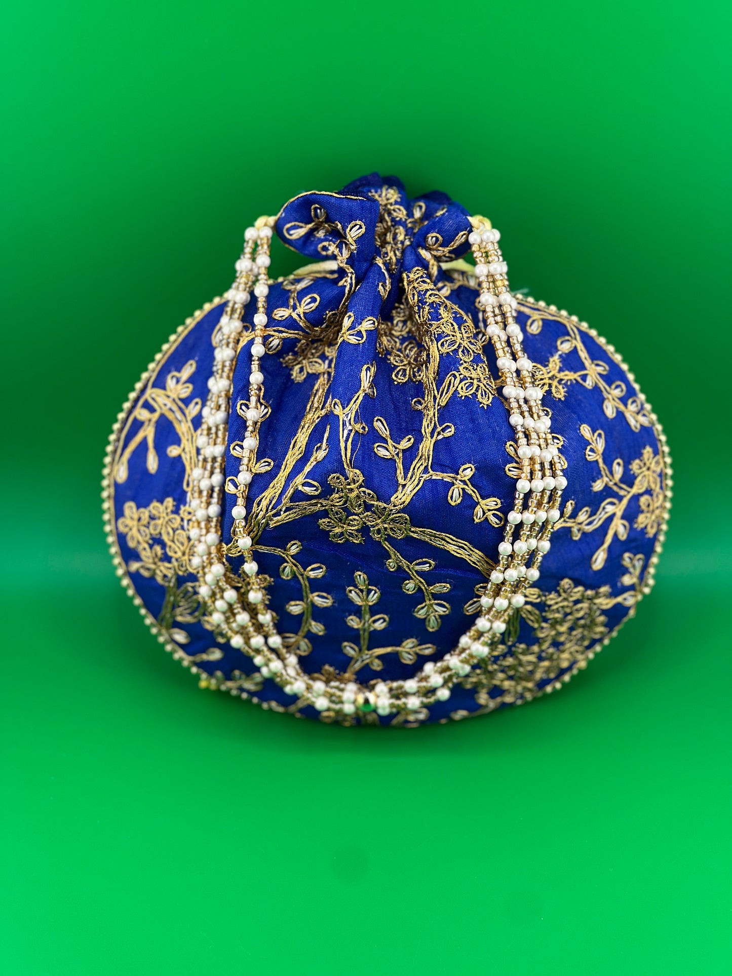 Designer Indian Wedding Potli Bag, Silk Embroidery | Indian Ethnic Potli Bag | Hand Bag | Hand Purse for Party Wedding and Gifting | Women Potli Bag | Pouch | Coin | Phone | Key | Jewellery Purse for Women & Girls