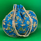 Embroidered Velvet Designer Hand Potli Bag | Silk Embroidery | Indian Ethnic Potli Bag | Hand Bag | Hand Purse for Party Wedding and Gifting | Women Potli Bag | Pouch | Coin | Phone | Key | Jewellery Purse for Women & Girls