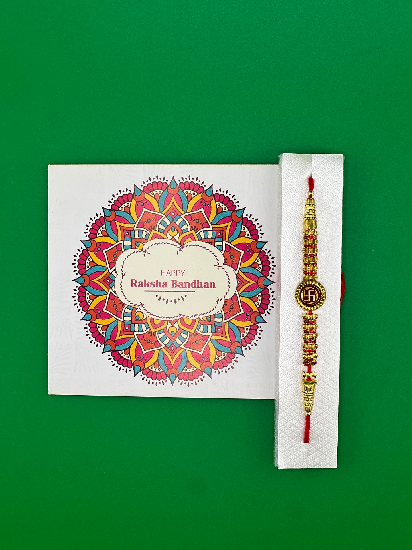 TIED RIBBONS Rakhi for Brother Rakhi for Bhaiya | Roli Chawal TIka - Raksha bandhan Rakhi Bracelet for Brother Rakhi Set | Rakhi Thread | Bhai Rakhi - swastik design