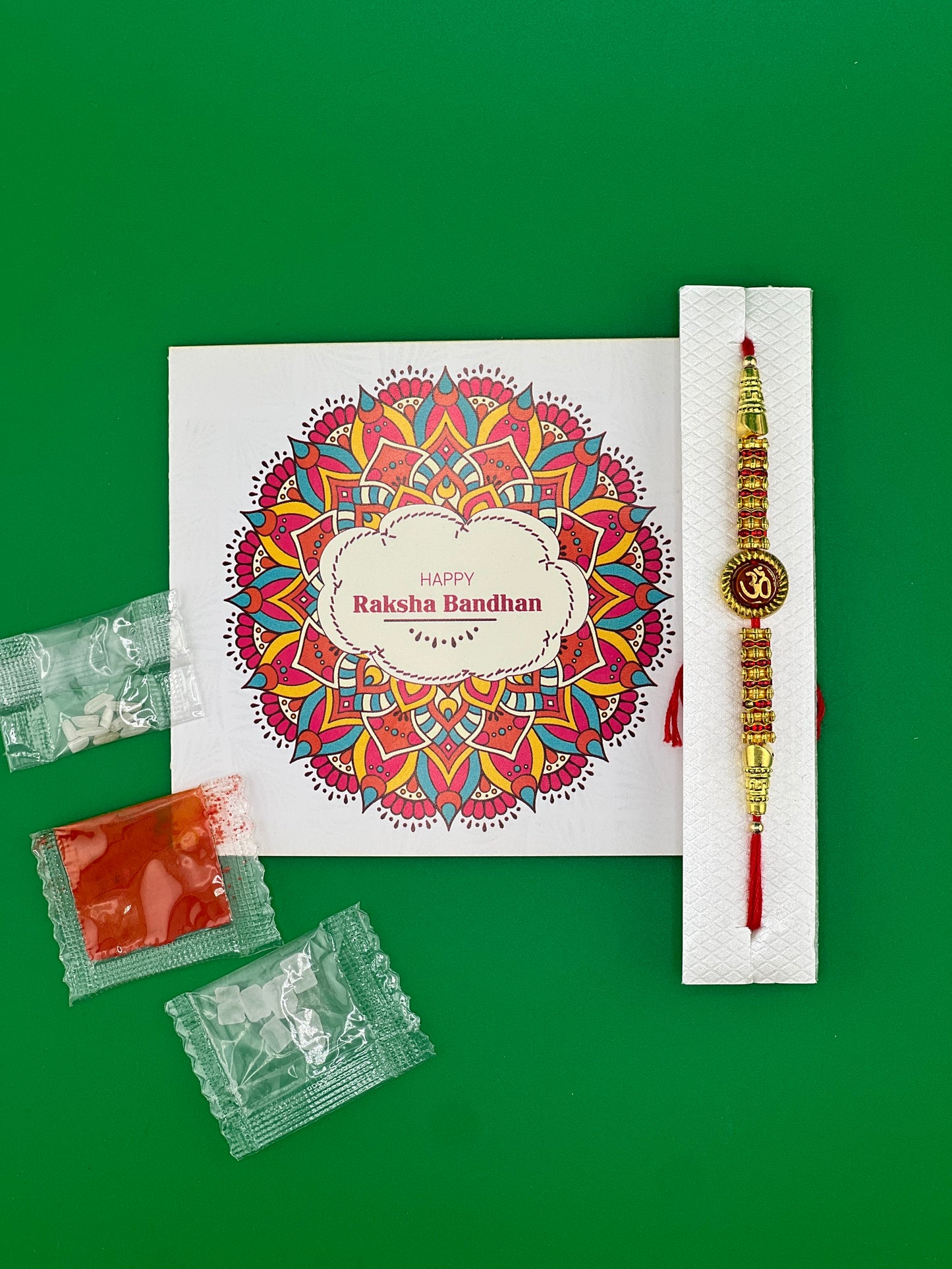 TIED RIBBONS Rakhi for Brother Rakhi for Bhaiya | Roli Chawal TIka - Raksha bandhan Rakhi Bracelet for Brother Rakhi Set | Rakhi Thread | Bhai Rakhi - om design