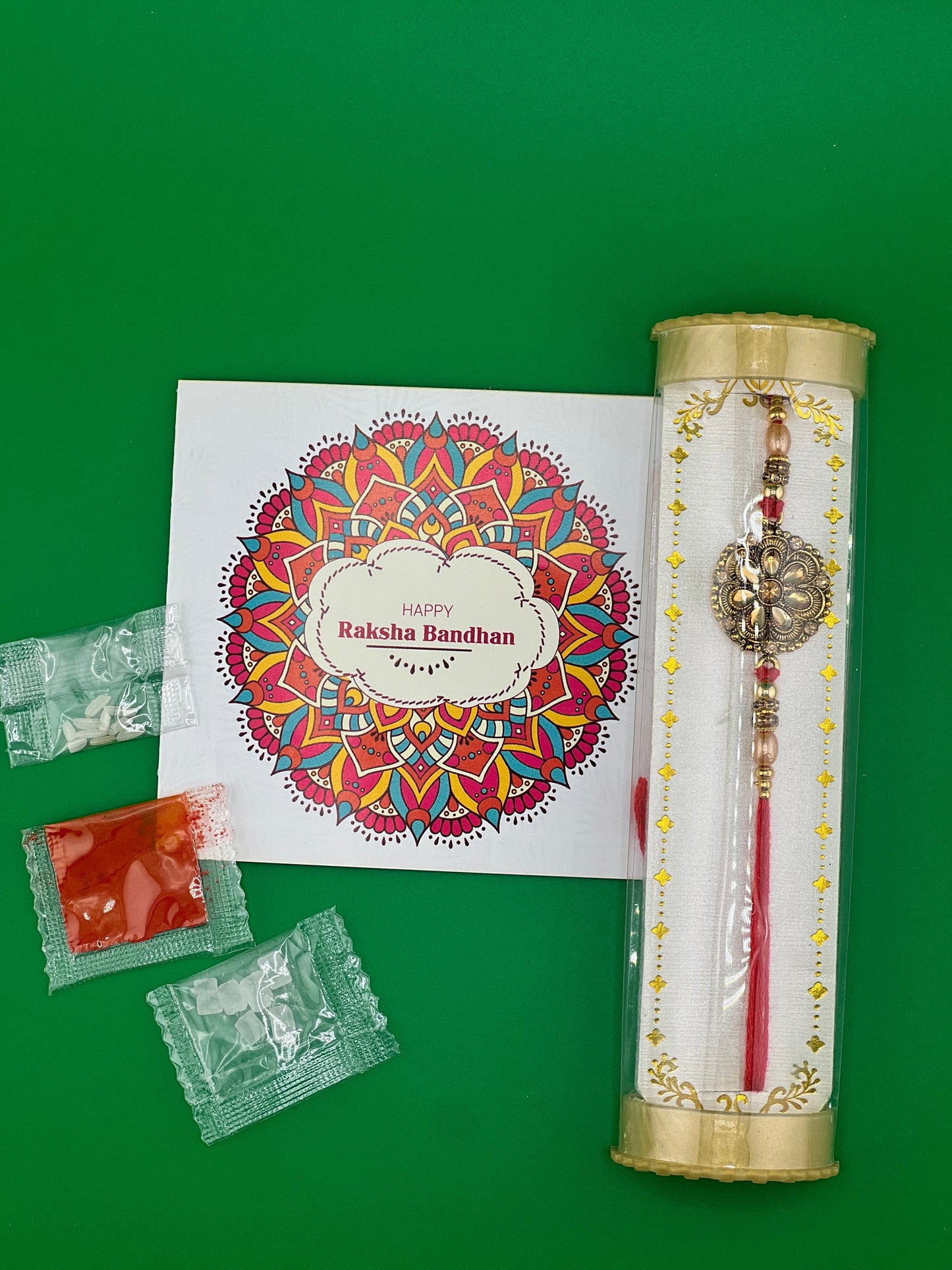 TIED RIBBONS Rakhi for Brother Rakhi for Bhaiya | Roli Chawal TIka - Raksha bandhan Rakhi Bracelet for Brother Rakhi Set | Rakhi Thread | Bhai Rakhi