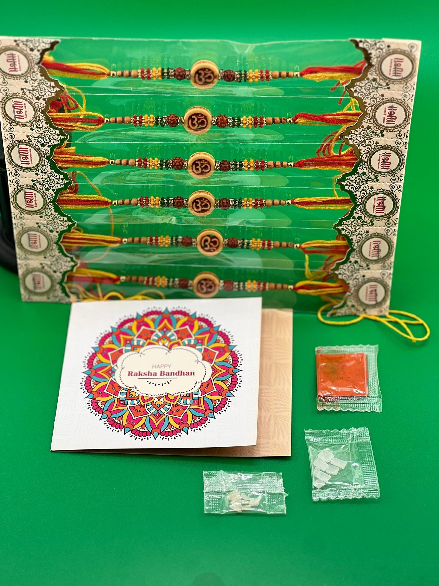 TIED RIBBONS Rakhi for Brother Rakhi for Bhaiya | Roli Chawal TIka - Raksha bandhan Rakhi Bracelet for Brother Rakhi Set | Rakhi Thread | Bhai Rakhi - om design