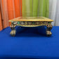 Indian Wooden Chowki for Pooja Table Handmade Oxidize Meenakari Bajot Patla Tradition Pooja Stool Indian Puja Stool Chowki For Diwali Gift