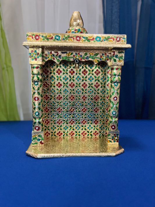 Beautiful Decorative Handmade Wooden Pooja Stand for Home/Mandir for Home/Temple for Home and Office