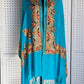 Silk Wool Blend Scarves Stole With Shimmery Crystal Work and Hand Embroidery