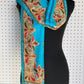 Silk Wool Blend Scarves Stole With Shimmery Crystal Work and Hand Embroidery