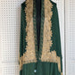 Silk Wool Blend Scarves Stole With Shimmery Crystal Work and Hand Embroidery