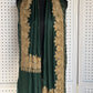 Silk Wool Blend Scarves Stole With Shimmery Crystal Work and Hand Embroidery