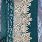 Silk Wool Blend Scarves Stole With Shimmery Crystal Work and Hand Embroidery