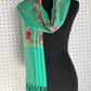 Silk Wool Blend Scarves Stole With Shimmery Crystal Work and Hand Embroidery