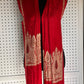 Silk Wool Blend Scarves Stole With Shimmery Crystal Work and Hand Embroidery