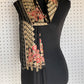 Silk Wool Blend Scarves Stole With Shimmery Crystal Work and Hand Embroidery