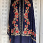 Silk Wool Blend Scarves Stole With Shimmery Crystal Work and Hand Embroidery