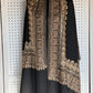 Silk Wool Blend Scarves Stole With Shimmery Crystal Work and Hand Embroidery