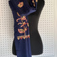 Silk Wool Blend Scarves Stole With Shimmery Crystal Work and Hand Embroidery