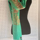 Silk Wool Blend Scarves Stole With Shimmery Crystal Work and Hand Embroidery