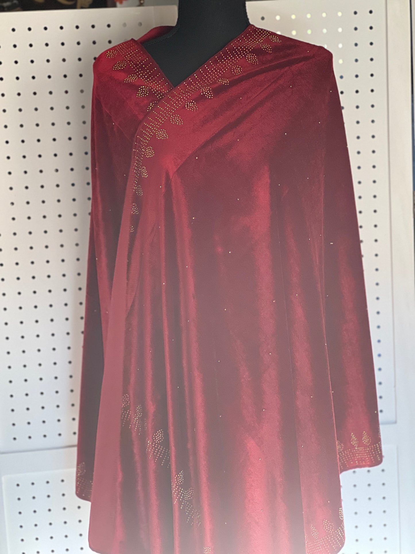 Women Soft Velvet Stole, Dupatta/Shawl, Embllished With Shimmery Crystal Work