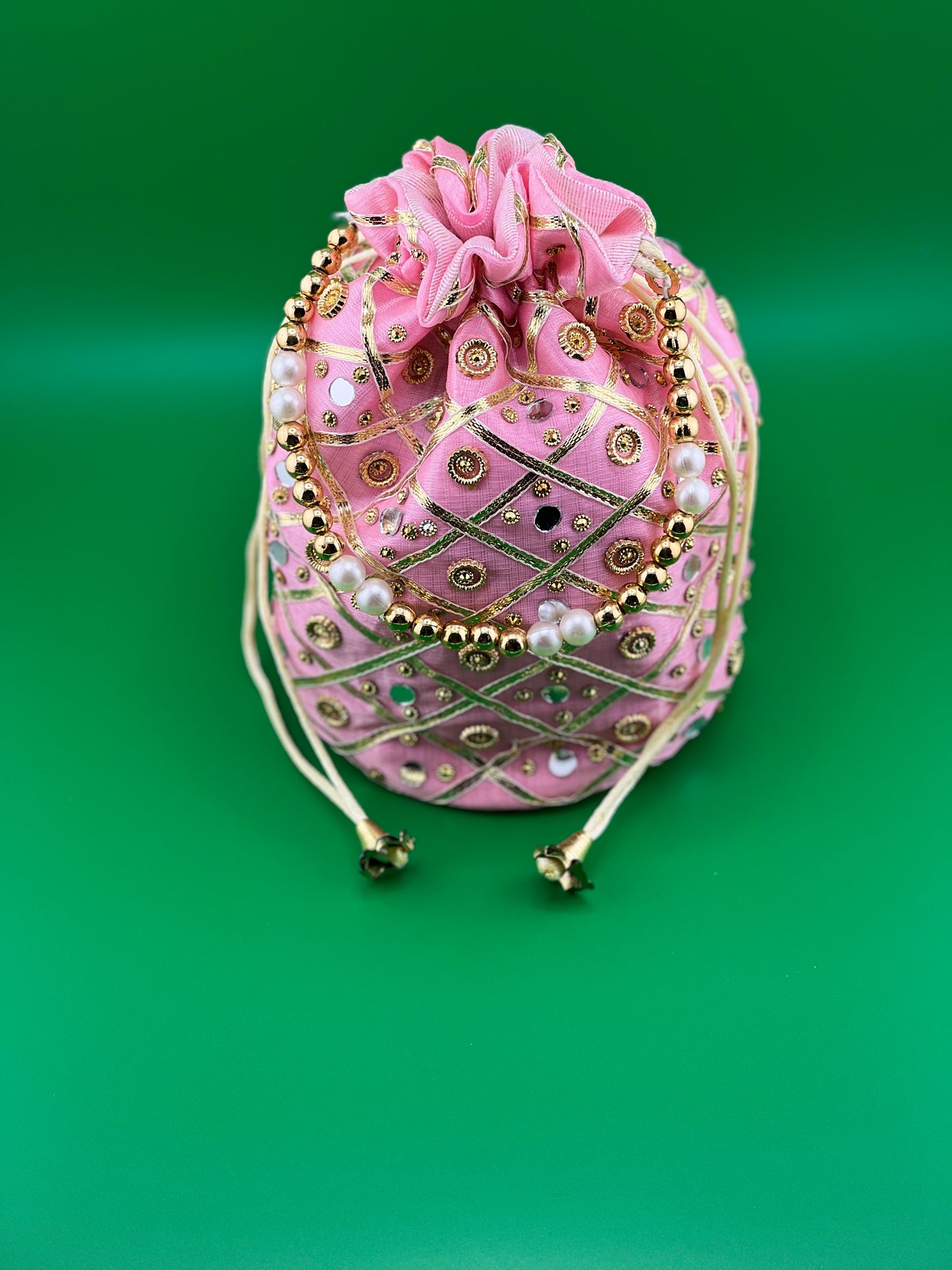 Mirror Work Indian Ethnic Potli Bag | Hand Bag | Hand Purse for Party Wedding and Gifting | Women Mirror Potli Bag | Pouch | Coin | Phone | Key | Jewellery Purse for Women & Girls