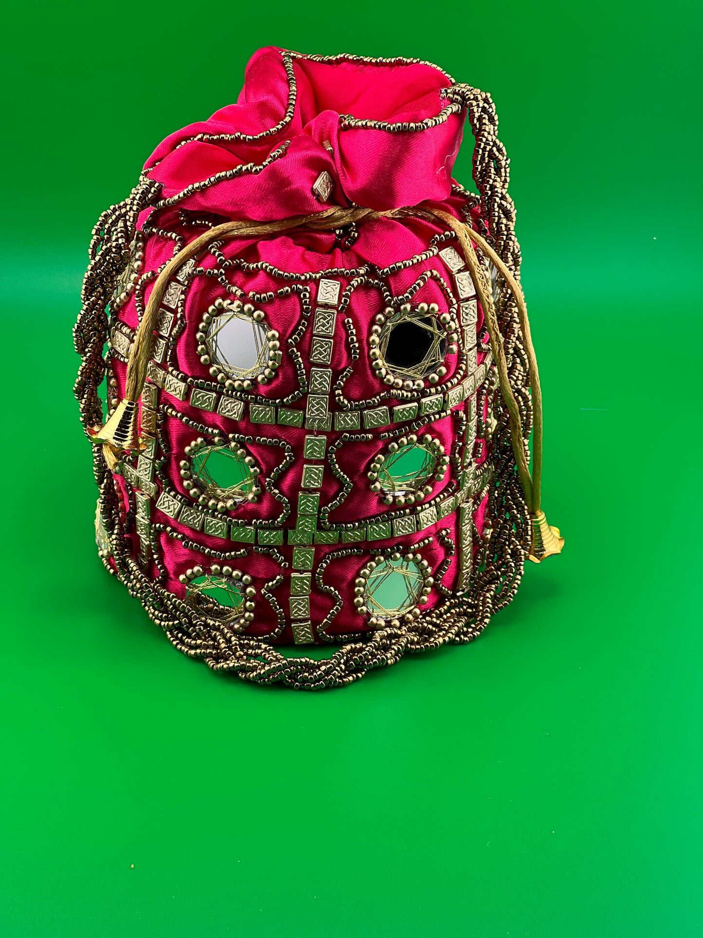 Mirror Work Indian Ethnic Potli Bag | Hand Bag | Purse for Party Wedding and Gifting | Women Mirror Potli Bag | Pouch | Coin | Jewellery Purse for Women & Girls