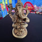 Brass Ganesha Statue | 9 cm Brass Ganesh Culture Religious Home Decor | Good Luck Gift For New Begining and New Success | God Statue Wealth Sculpture