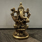 Brass Ganesha Statue | 9 cm Brass Ganesh Culture Religious Home Decor | Good Luck Gift For New Begining and New Success | God Statue Wealth Sculpture