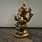 Brass Ganesha Statue | 9 cm Brass Ganesh Culture Religious Home Decor | Good Luck Gift For New Begining and New Success | God Statue Wealth Sculpture