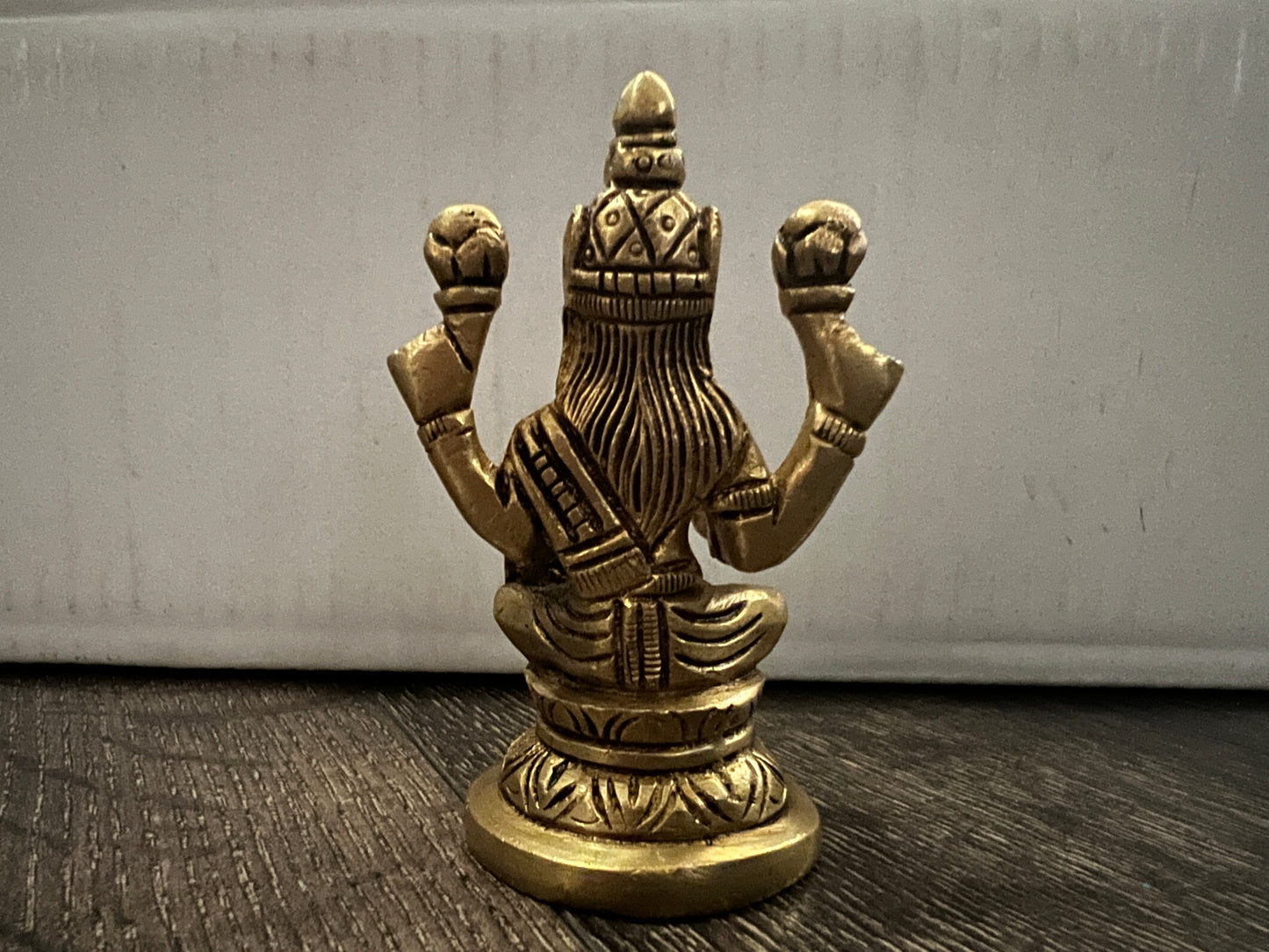 Brass Laxmi Statue | 9 cm Brass Laxmi Culture Religious Home Decor | Good Luck Gift For New Begining and New Success | God Statue Wealth Sculpture