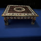 Indian Wooden Chowki for Pooja Table Handmade Oxidize Meenakari Bajot Patla Tradition Pooja Stool Indian Puja Stool Chowki For Diwali Gift