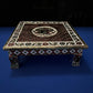 Indian Wooden Chowki for Pooja Table Handmade Oxidize Meenakari Bajot Patla Tradition Pooja Stool Indian Puja Stool Chowki For Diwali Gift