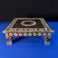 Indian Wooden Chowki for Pooja Table Handmade Oxidize Meenakari Bajot Patla Tradition Pooja Stool Indian Puja Stool Chowki For Diwali Gift